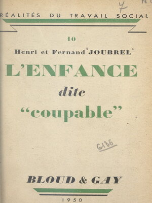 cover image of L'enfance dite coupable